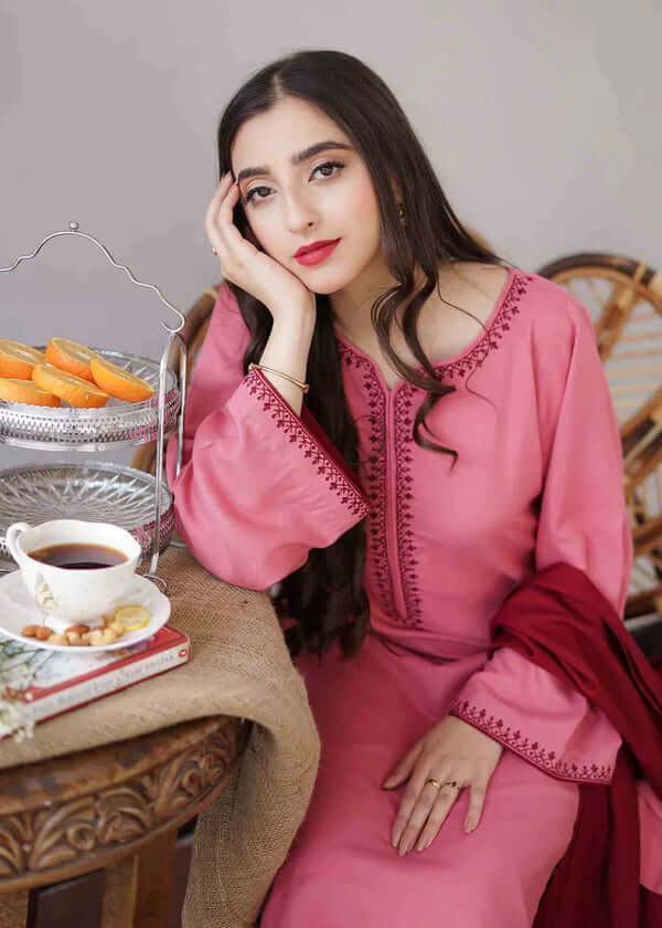 3-Pcs Embroidered Dhanak Shirt with Dhanak Dupatta AS-30 main image 0