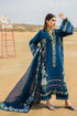 CM 150-3 Piece Unstitched Heavy Embroidered Lawn  Suit  Embroidered Organza Dupatta