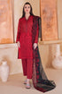 LM 20-Chicken kari borring 3Pc Fully Embroidered Lawn Stuff With Organza Fully Embroidered Dupatta Extra Patches