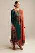 MB 525 - 3 Pcs Unstitched Heavy Embroidered Dhanak Suit with Premium Quality Wool Shawl