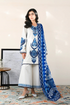 Dhanak Fabric - 3 Piece Unstitched Embroidered Dress With Embroidered Shawl