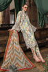 3 Piece Unstitched Embroidered Lawn Suit Fine Premium Silk Dupatta
