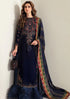 JZ 990-3 Pcs Embroidered Velvet Shirt and Chiffon Dupatta with Silk Trouser