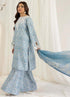 MB 442-3 Piece Unstitched Digital Printed Embroidered Lawn Suit ( Fine Printed Lawn Dupatta )