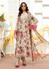 MB 425-3 Pcs Digital Printed Lawn Shirt Trouser and Dupatta with Embroidered Patches