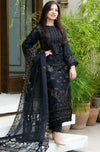 NS 32-3 Piece  fully Embroidered Lawn Dress with Organza Dupatta