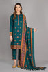 KS 38-Embroided 3pc Lawn dress with embroidered Lawn dupatta & Patches