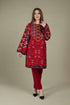 2Pc Fully Embroidered Linen Dress Embroidered Sleeves KS-760